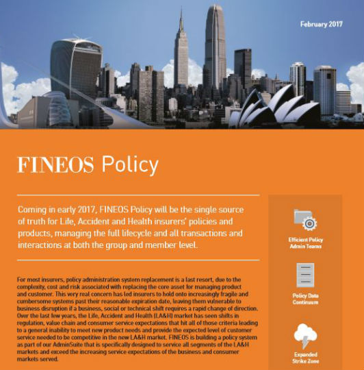 FINEOS AdminSuite Datasheet: Policy FINEOS AdminSuite Datasheet: Policy