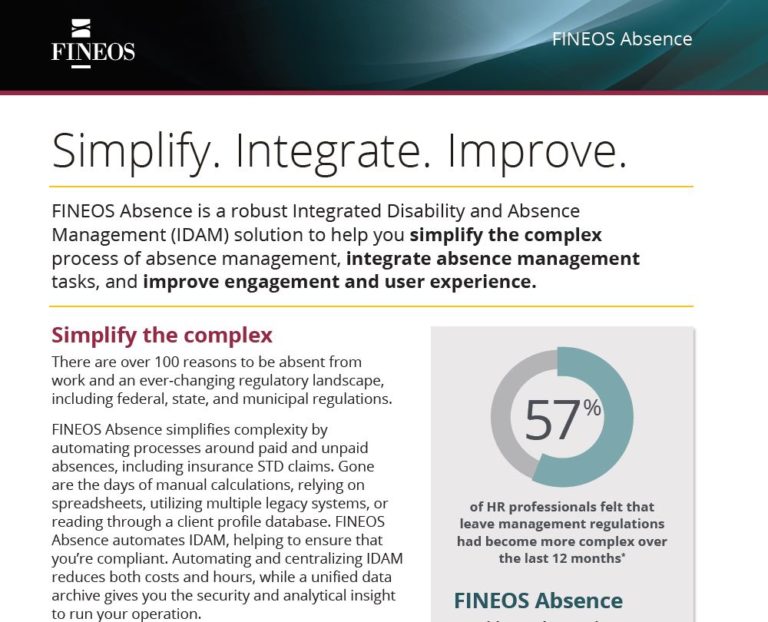 FINEOS Absence Datasheet FINEOS Absence Datasheet