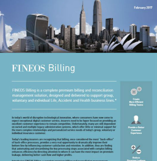 FINEOS AdminSuite Datasheet: Billing FINEOS AdminSuite Datasheet: Billing