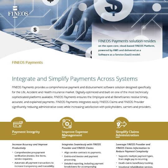 FINEOS Payments Datasheet