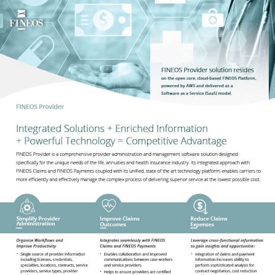 FINEOS Provider Datasheet