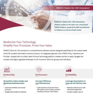 FINEOS Claims for Life Insurance Datasheet