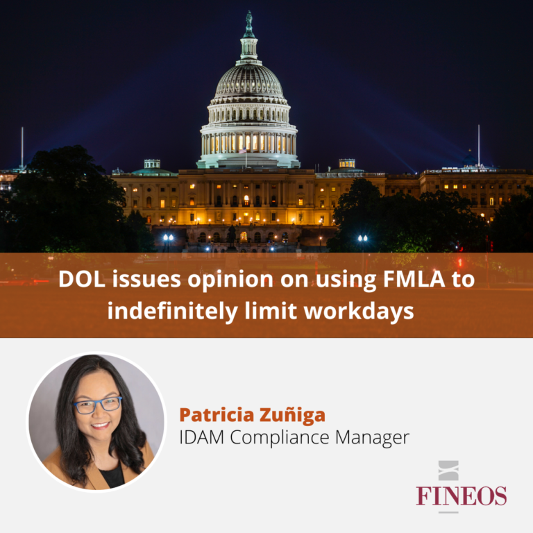 DOL issues opinion on using FMLA to indefinitely limit workdays