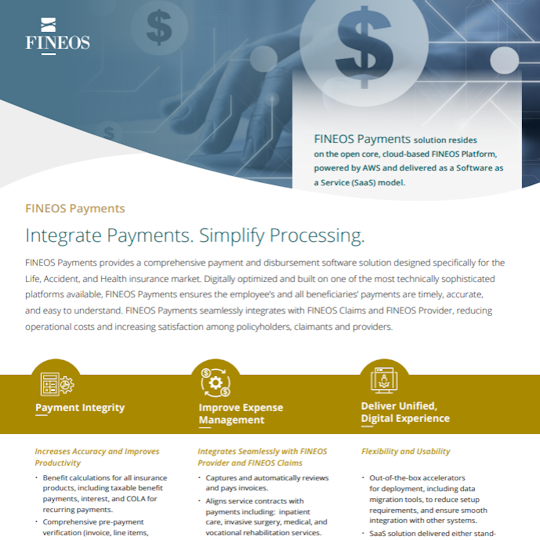 FINEOS Payments Datasheet