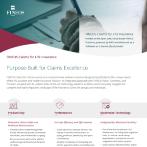 FINEOS Claims for Life Insurance Datasheet